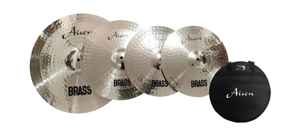 AISEN BRASS CYMBAL PACK 4PCS - набор ударных тарелок(14,16,18)+ чехол для тарелок  #1