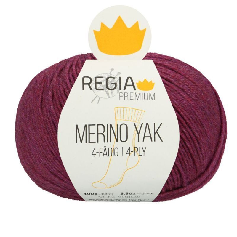 Пряжа носочная Regia Merino Yak, цвет 07517 малиновый меланж #1