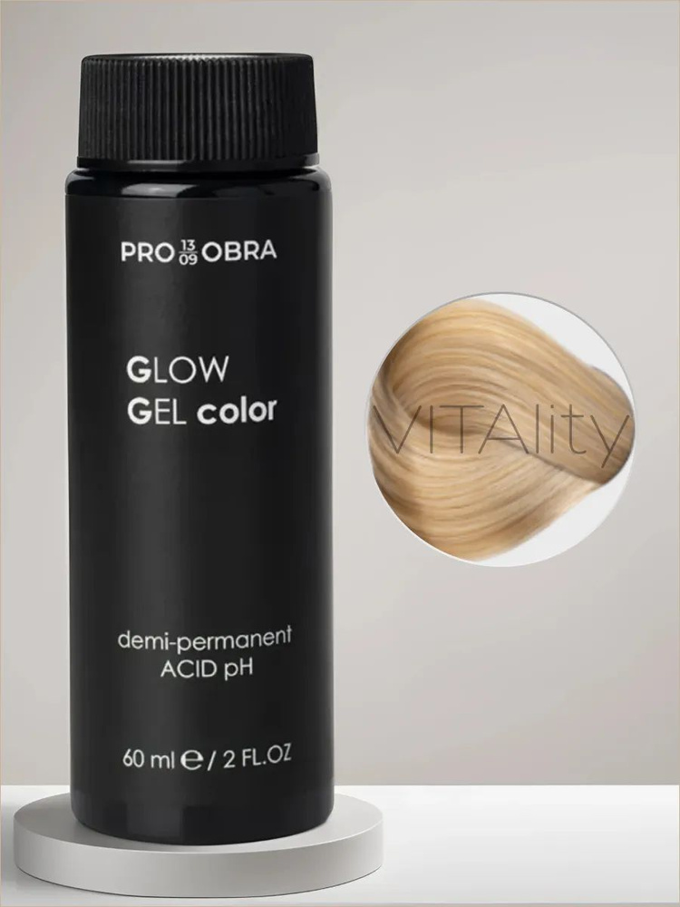 OBRA Glow Gel color Краситель гелевый полуперманентный профессиональный 10.0 светлый блонд, 60 мл  #1