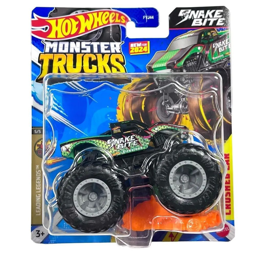 Машинка Hot Wheels Monster Truck 1:64 Snake Bite HTM49 #1