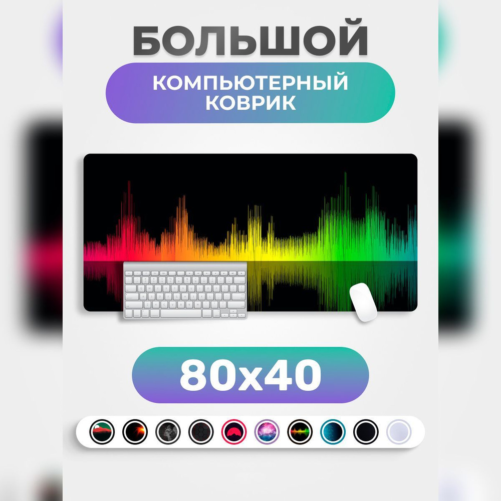 Коврик для мышки PRO.tect большой игровой компьютерный 80х40см, Северное сияние  #1