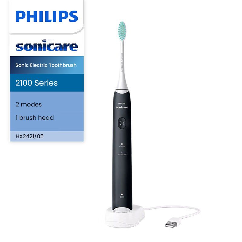 Philips Электрическая зубная щетка Электрическая зубная щетка Philips Sonicare HX2421 Sonic, черный  #1