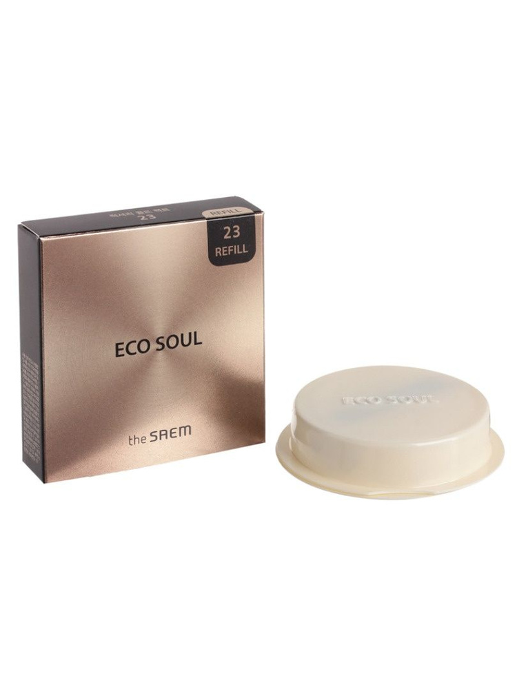 Пудра для лица The Saem "Eco Soul" Luxury Gold, тон 23, Natural Beige, сменный блок  #1