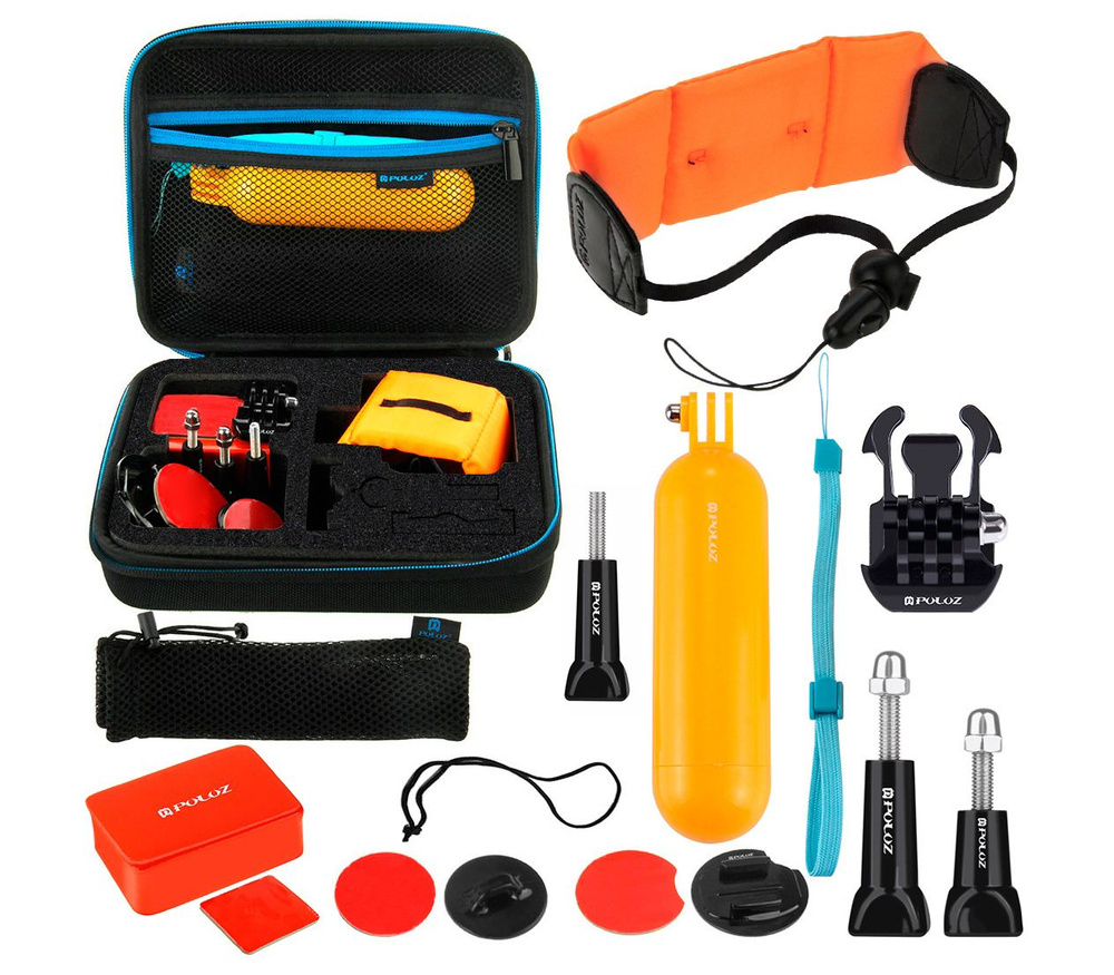 Комплект аксессуаров Puluz PKT13 Surfing Accessories Kit 14 в 1, для экшн-камер, в кейсе  #1