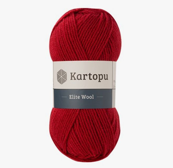 ПРЯЖА KARTOPU ELITE WOOL (K420-красный) 2 мотка #1