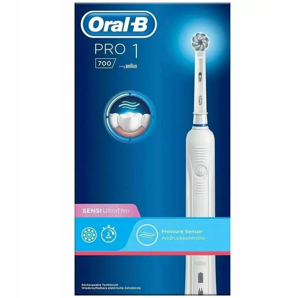 Braun Oral-B PRO 700 SENSI CLEAN. Электрическая зубная щетка Braun Oral-B PRO 700 SENSI CLEAN создана для пользователей с чувствительными зубами. Она основана на ротационном механизме и выполняет до 20000 пульсаций за минуту. 