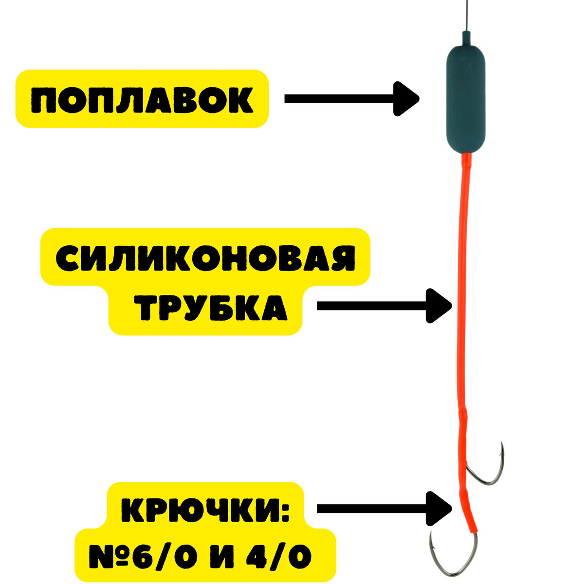 Готовая оснастка Grows Culture предназначена для ловли сома с берега и с лодки на квок, нужно только заменить поплавок на груз весом 50-80гр. Оснастка на сома используется с большим количеством наживок: выползок, ракушка, печень, живец, червь и т. д. В готовую оснастку на сома входят два крючка формы AJI, поплавок для удержания наживки над дном, силиконовая трубка. Монтаж рыболовный собран на 1мм плетёном шнуре с разрывной нагрузкой примерно в 90кг. Оснастка для рыбалки на сома имеет специальный подводный поплавок, который удерживает наживку над дном привлекая сома. Силиконовый кембрик так же выполняет важные функции, закрывая цевьё крючка, снижает вероятность выплевывания оснастки осторожной рыбы и как привлечение сома. Так же предотвращает перехлёстывание рыболовной оснастки и спасает поводковый материал от перетирания сомовьей щеткой. Совокупность этих компонентов делает оснастку для ловли сома незаменимым инструментом для рыболовов, желающих успешно и эффективно ловить этого большого хищника.