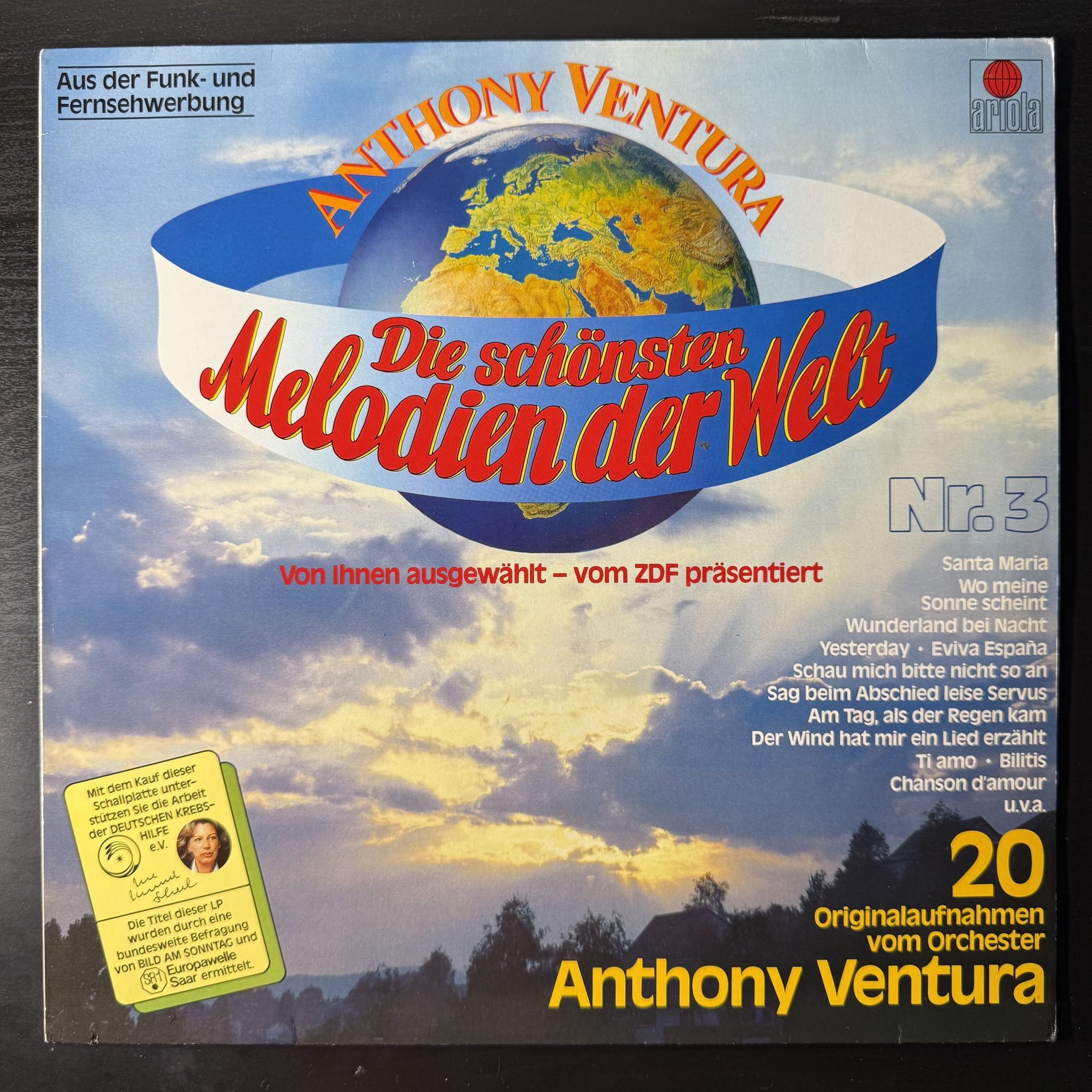 ВиниловаяпластинкаOrchesterAnthonyVenturaDieSchnstenMelodienDerWeltNr.3(Европа1982г.)ВиниловаяпластинкаJudasPriest-ScreamingForVengeance(Голландия1986г.)