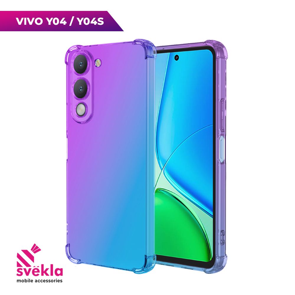 СиликоновыйчехолдляVivoY04/Y04s(ВивоУ04/У04С)cусиленнымиугламиФиолетово-синийSveklaMix