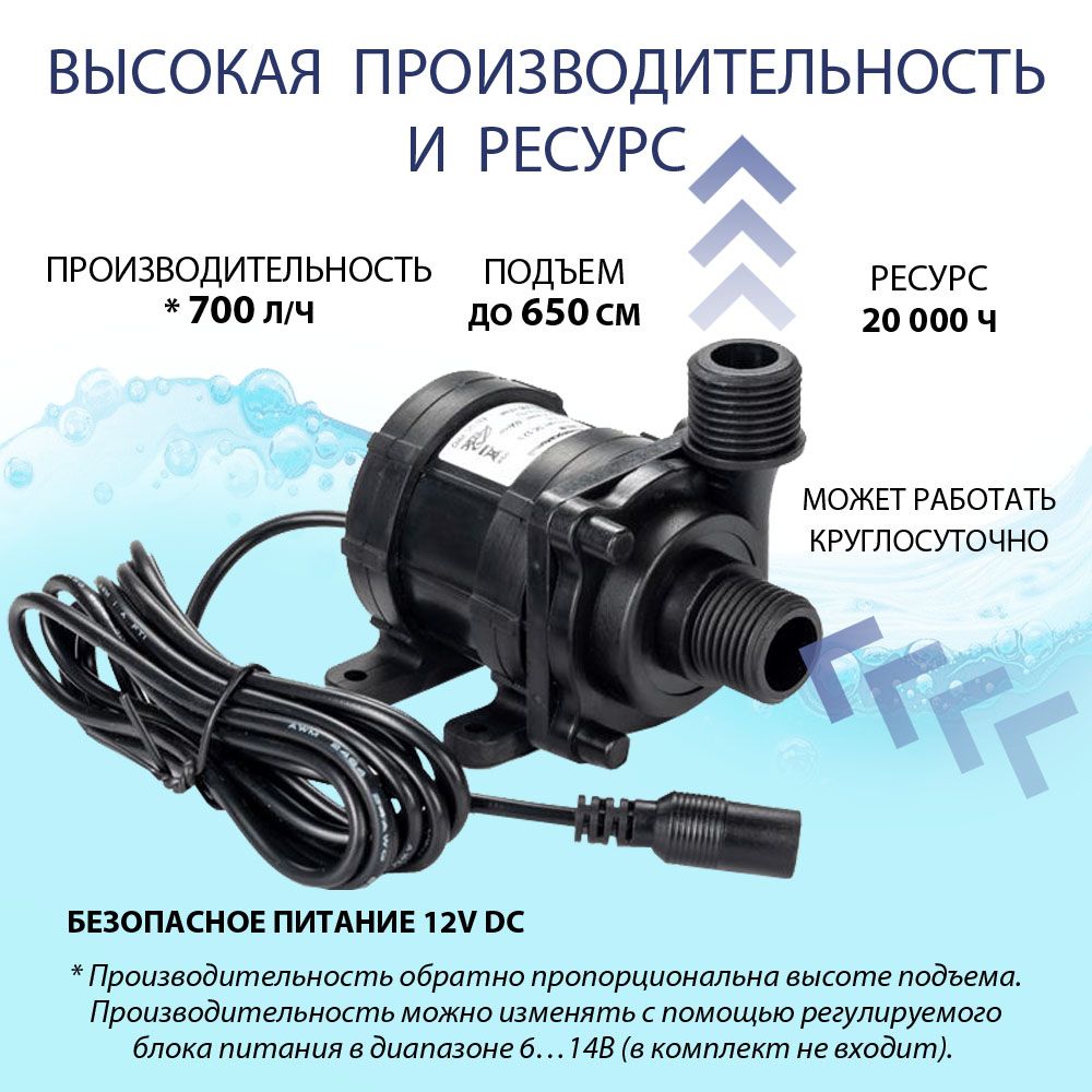 Насоссрезьбой1/2"бесщёточныйуниверсальныйбочечныйELfoCN1-R(12VDC)