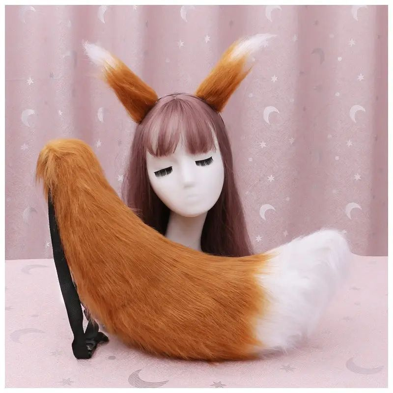 Лисий хвост и ушки кошки TAYMLUX карнавальный костюм аниме косплей. Уцененный товар  #1