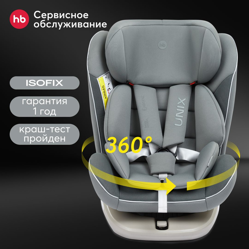 Автокресло детское поворотное на 360, Unix Happy Baby группа 0+/1/2/3 (от 0 до 36 кг), крепление isofix #1