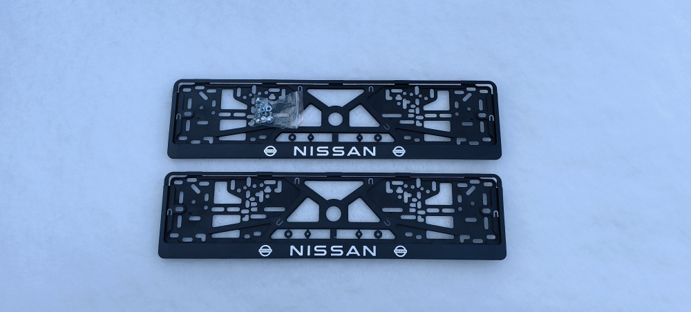 Рамки номерного знака Нисан NISSAN, пластиковые, комплект 2 рамки + крепеж  #1