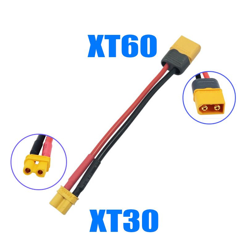 Переходник XT30 мама на XT60 папа / с кабелем 10см / 16AWG (XT30U-F to XT60H-M)  #1