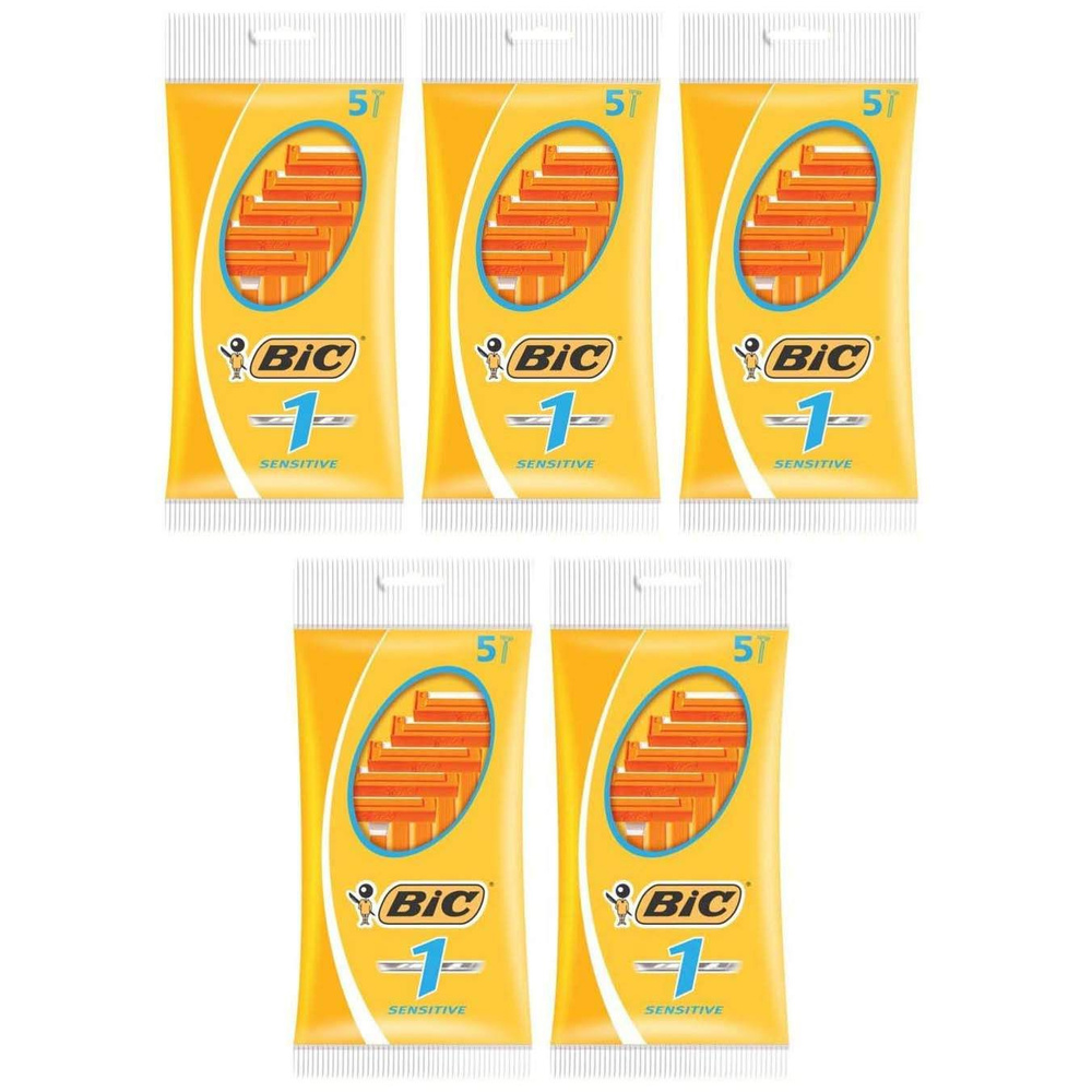 Bic sensitive (5) одноразовые станки 5 упаковок #1