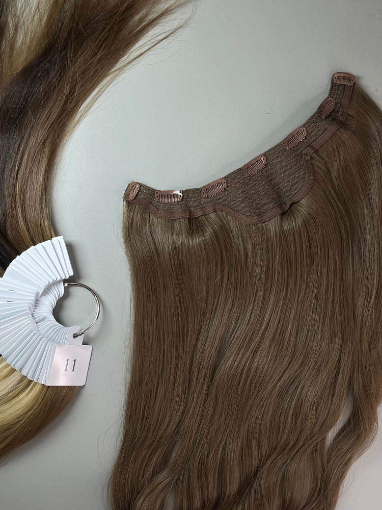 Затылочная прядь из славянских волос (волосы на заколках) BelliCapelli 50 см №8  #1