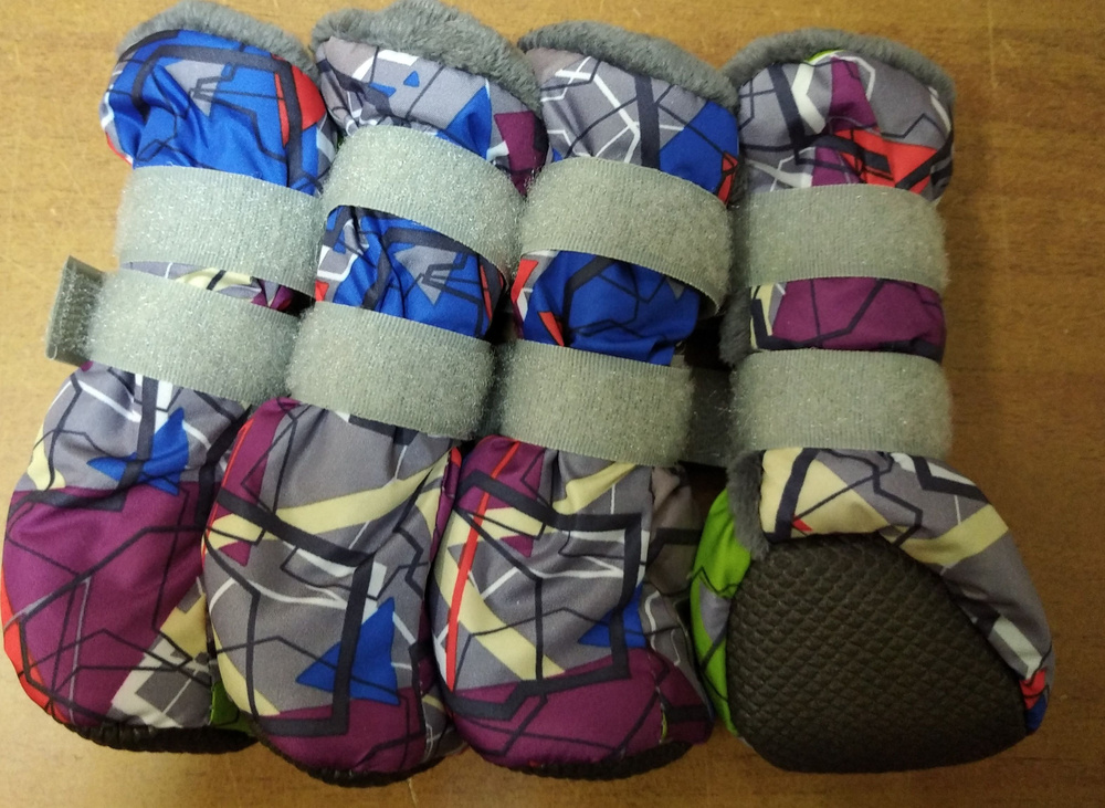 Ботиночки на меху для собак OSSO Fashion, подошва ЭВА, размер L (7 x 5,5 x 10 см), цвет разноцветные; #1