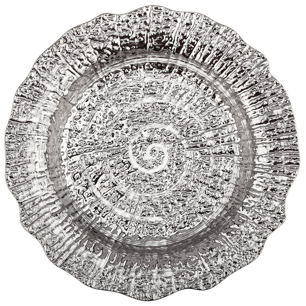 Набор тарелок "Платина" из 2 шт. Тарелка глубокая суповая, д225мм h40мм, 520мл, рельефный декор, с платиной, #1