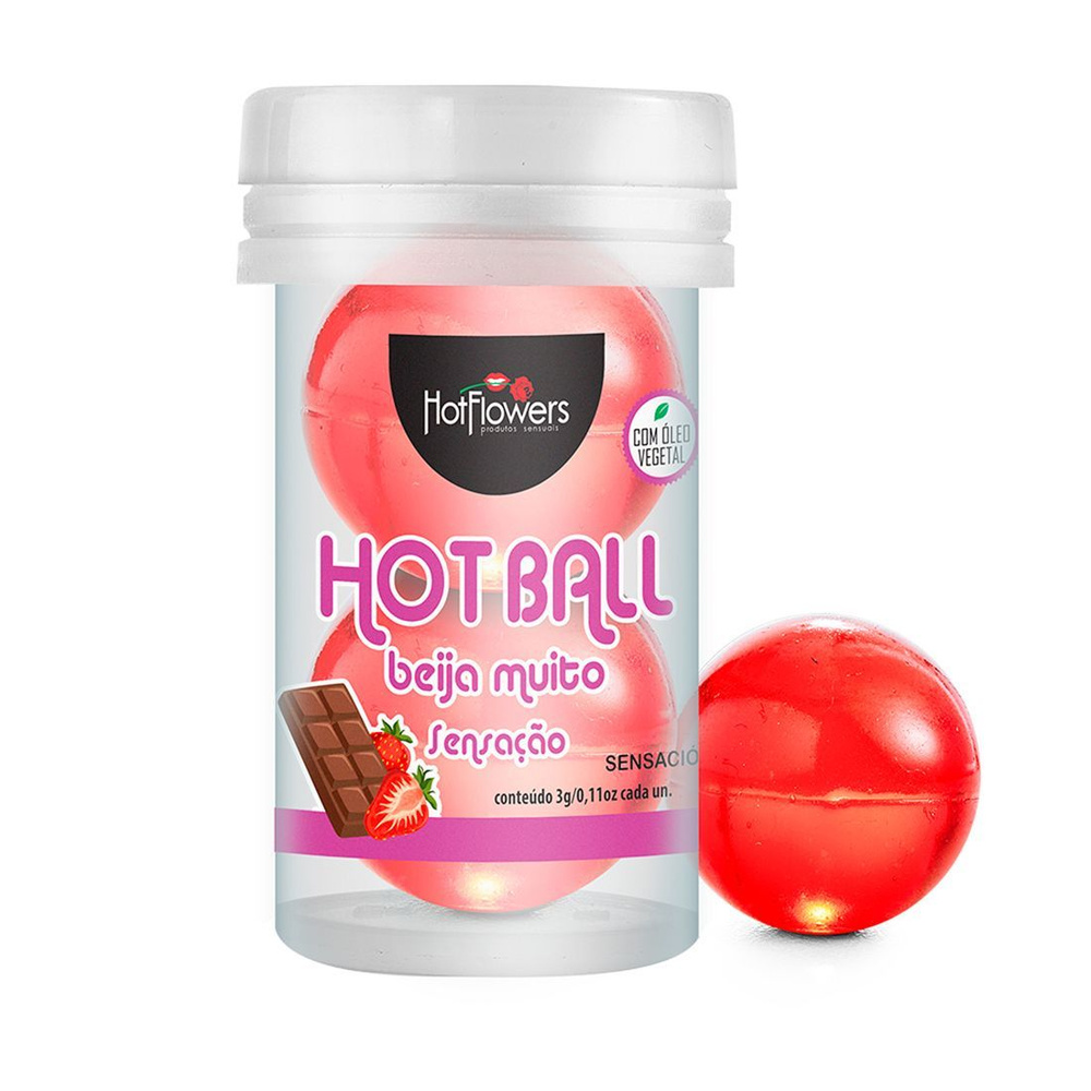 Лубрикант на масляной основе Hot Ball Beija Muito с ароматом шоколада и клубники (2 шарика по 3 гр.) #1