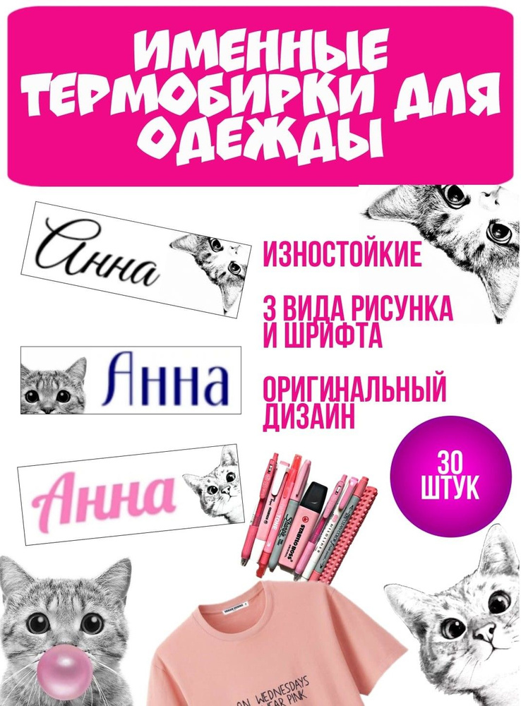 Термонаклейка для одежды с именем АННА #1