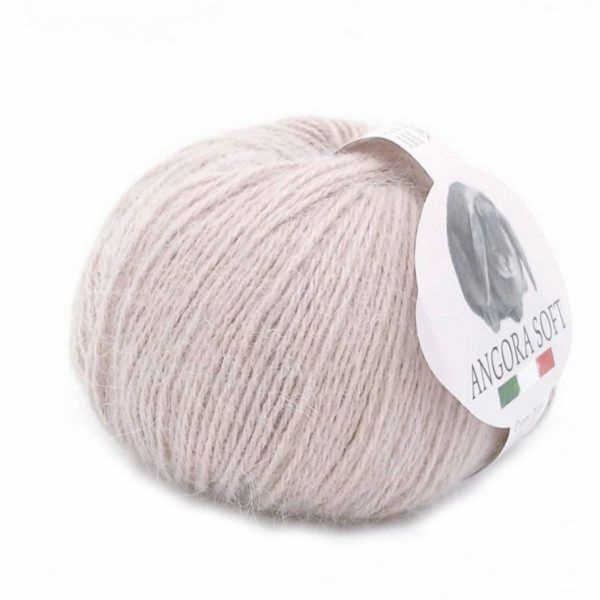 Пряжа Kutnor Angora Soft 25г, 125м (50% ангора, 20% меринос, 30% полиамид), цв. 106 светло бежевый  #1