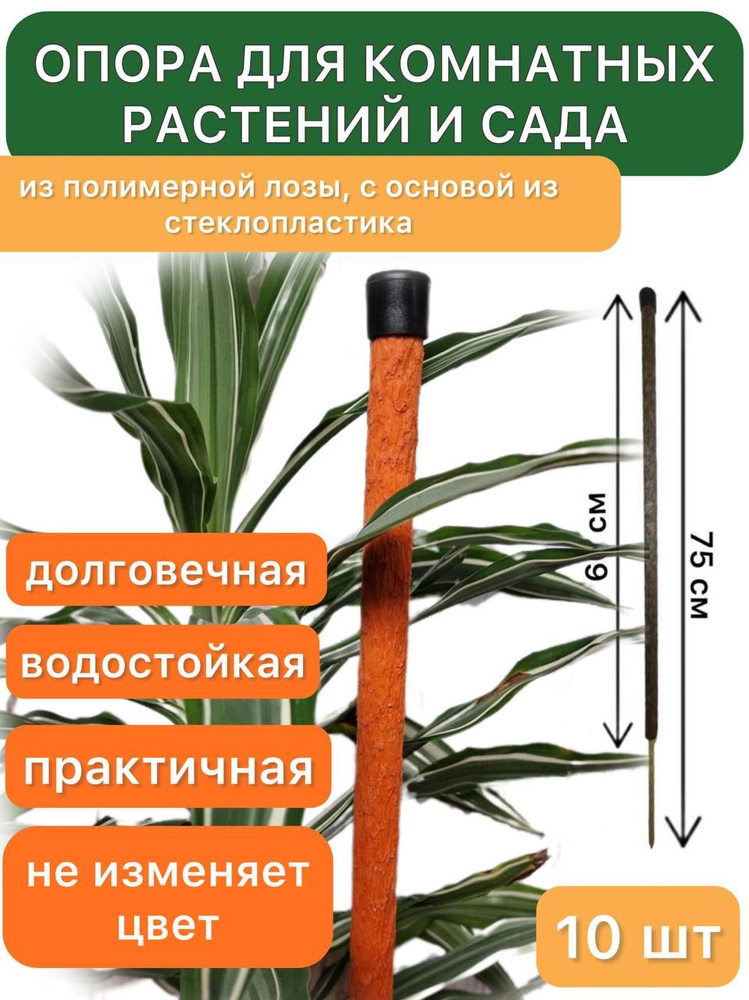 Держатель / Опора для сада, комнатных растений и цветов из полимерной лозы с основой из стеклопластика, #1