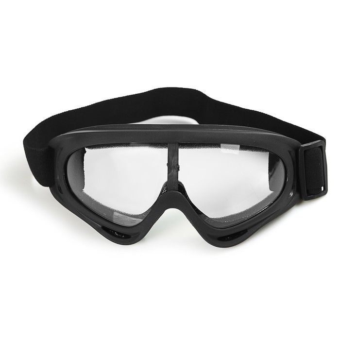 Очки-маска для езды на мототехнике Sima-land стекло прозрачное, цвет черный (3734820)  #1