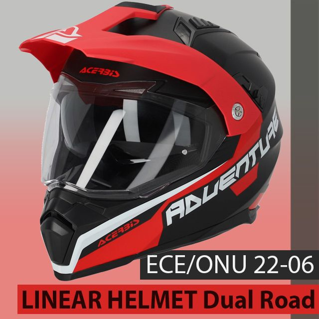 Кроссовый шлем с визором, мотард Acerbis FLIP FS-606 22-06 XL(61-62) Grey/Red Matt матовый  #1