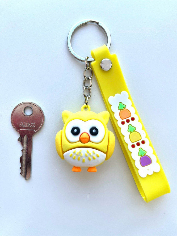 Брелок игрушка на ключи Сова желтая #1