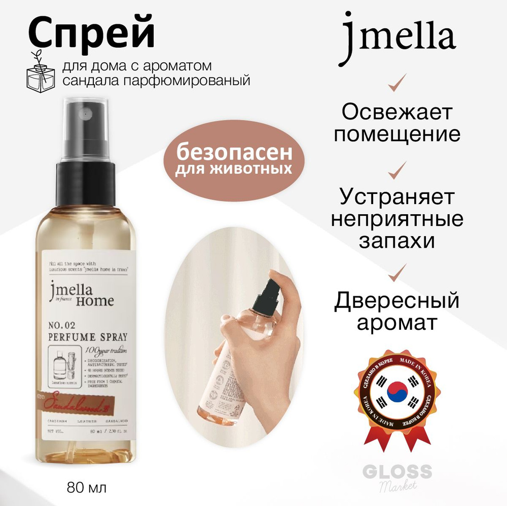 JMELLA Парфюмированый спрей для дома и текстиля с ароматом сандала Home in France Sandalwood 33 Perfume #1