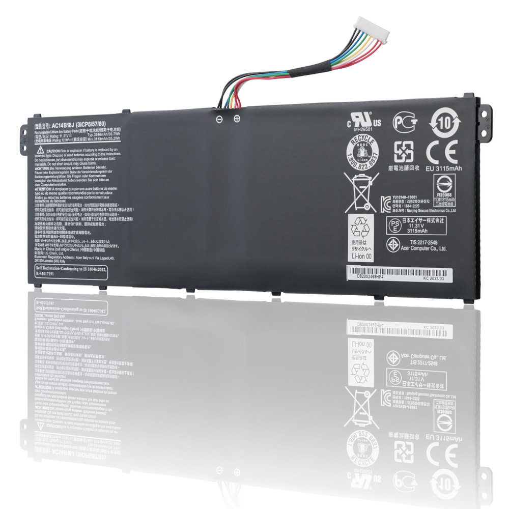 Аккумулятор для Acer AC14B18J / Aspire ES1-512 / ES1-511 (36Wh, 11.31V) #1