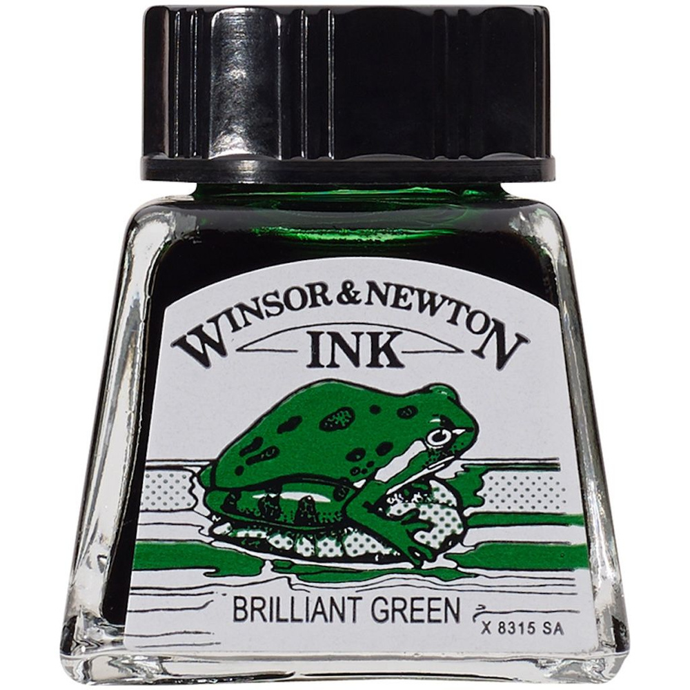 Тушь для рисования Winsor and Newton, бриллиант зеленый, 14мл, стекл. флакон  #1