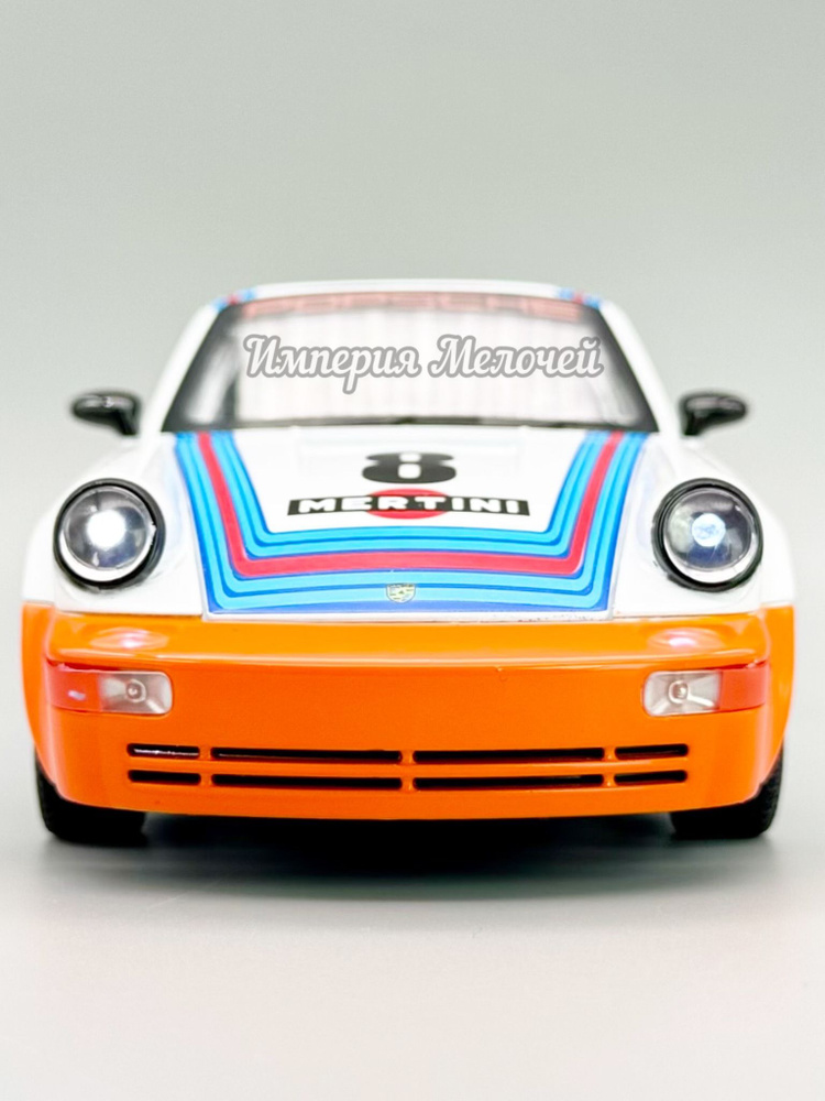 Металлическая инерционная машинка Porsche 911 Порше 911 CARRERA RS 964, 1:24 бел  #1