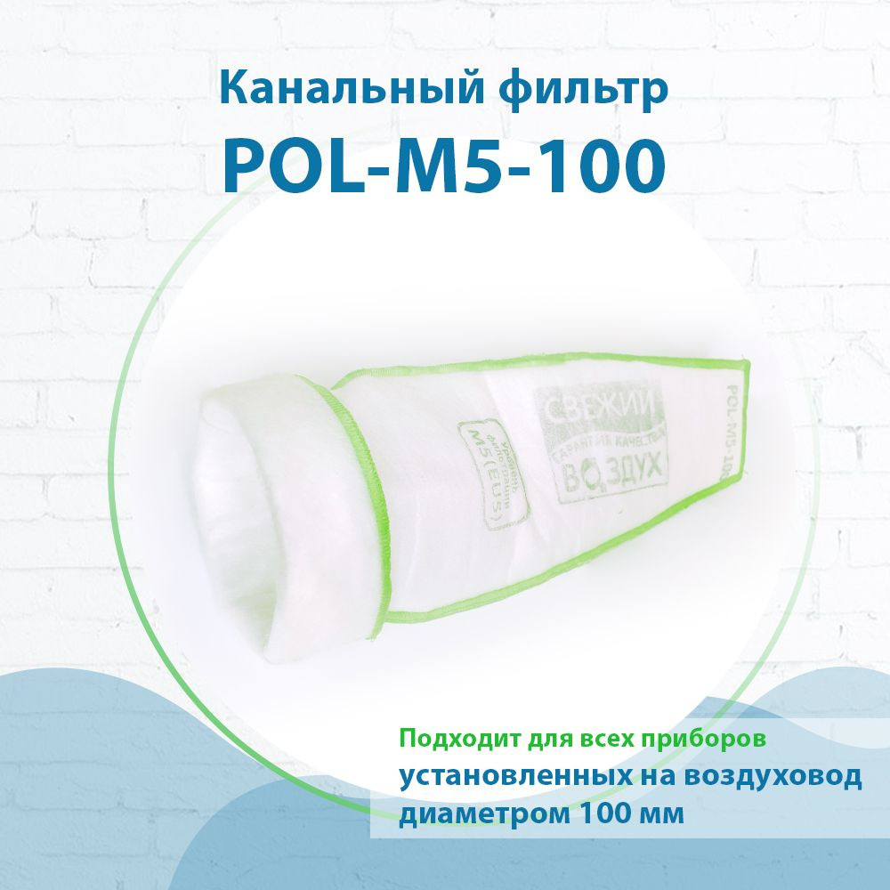 Канальный фильтр тонкой очистки POL-M5-100 с распорным кольцом  #1