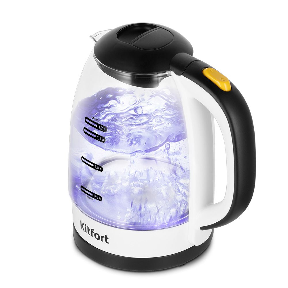Kitfort Электрический чайник КТ-6633, прозрачный, черный #1
