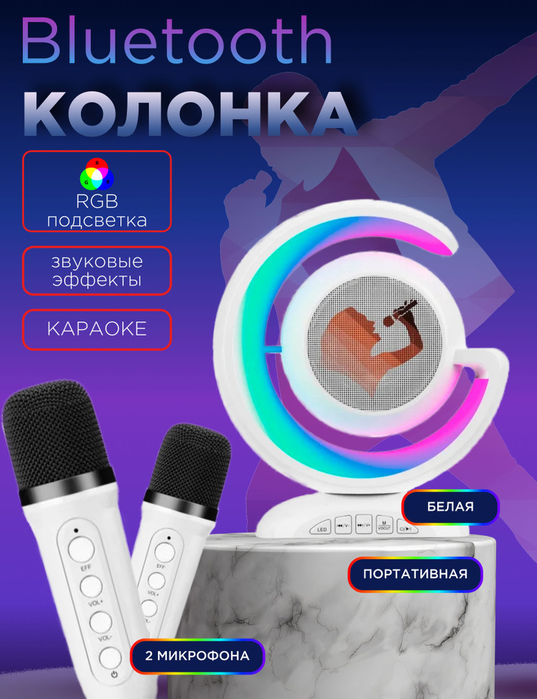 Беспроводная Bluetooth-Колонка для караоке с 2 микрофонами 2000 Вт  #1