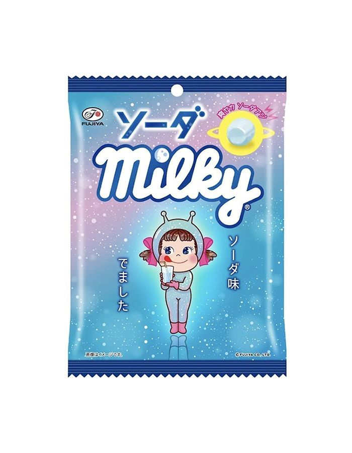 Fujiya Milky Soda Молочные ириски со вкусом содовой, 76 гр #1