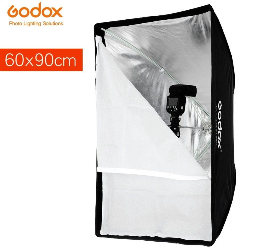 Софтбокс - Зонт 2в1 GODOX 60x90 см + рассеивающая диффузионная ткань  #1