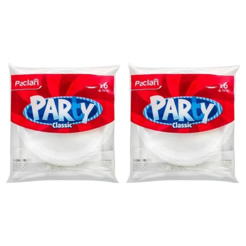 Paclan Party Тарелка пластиковая белая, 230 мм, 6 шт в уп, 2 уп #1