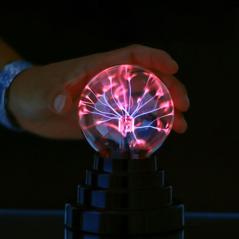 Ассорти товаров Плазменная лампа реагирующия на прикосновения "Магический шар с молниями", 8 см, черный #1