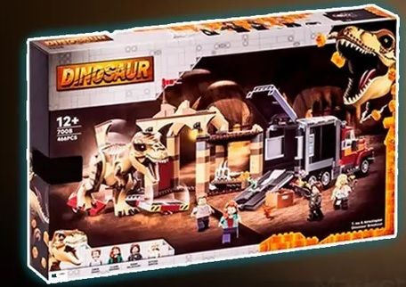 Конструктор Динозавры "Побег атроцираптора и тираннозавра" 466 деталей  #1