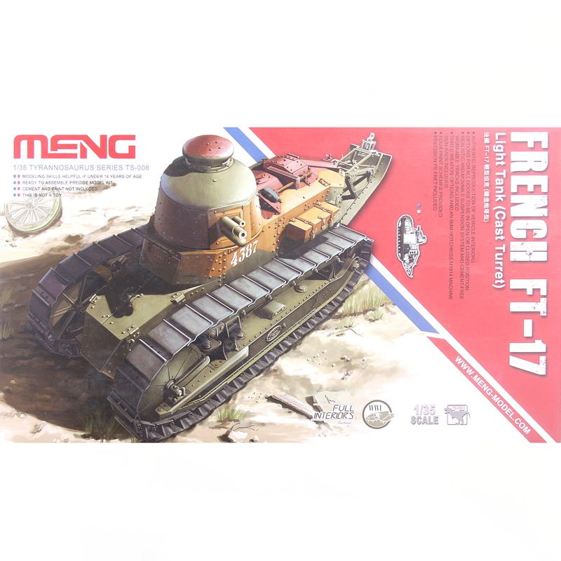 Сборные модели "MENG" TS-008 "танк" FT-17 Light tank(Cast turret) 1/35 #1