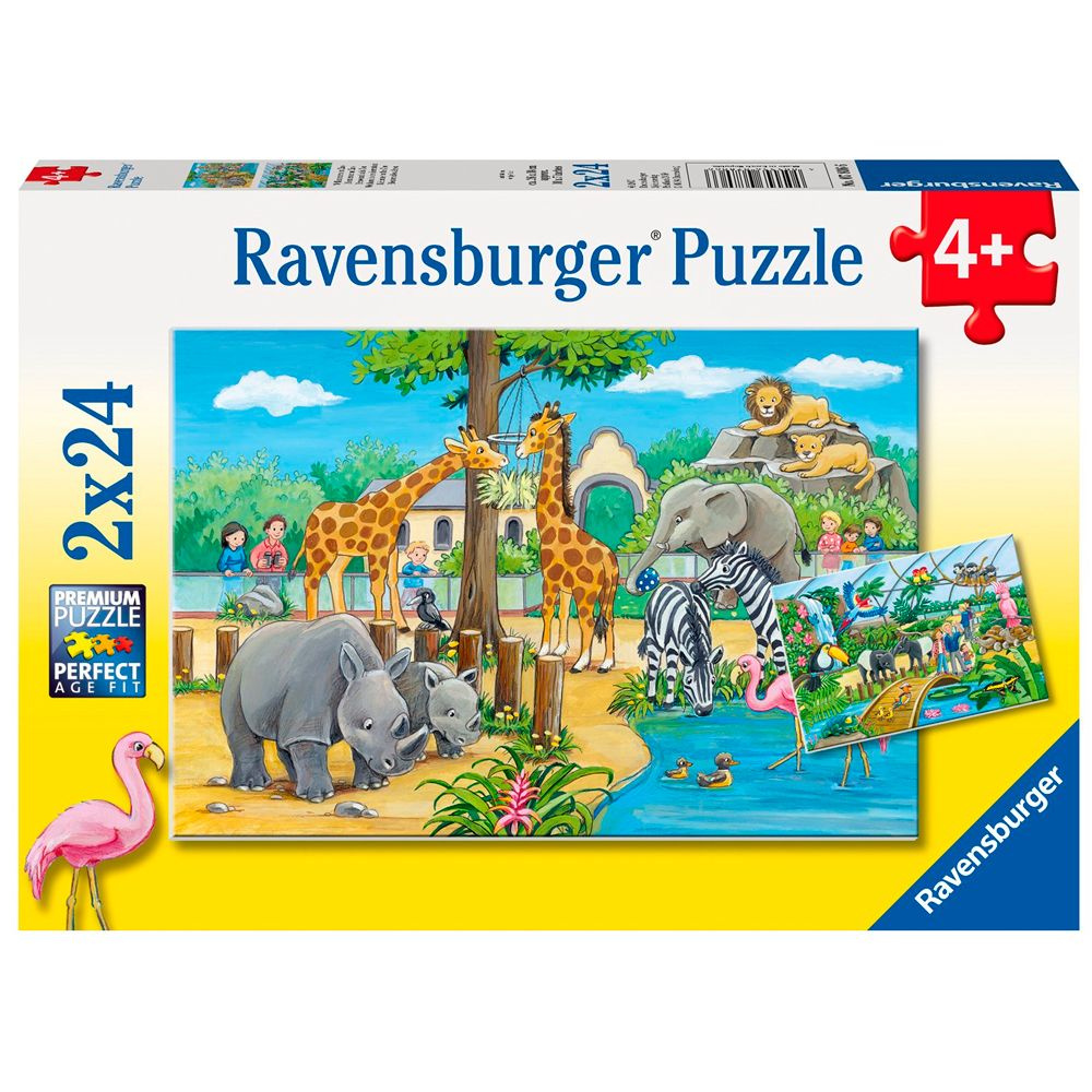 Ravensburger Premium Puzzle Пазл Добро пожаловать в зоопарк! 2 х 24 д. #1