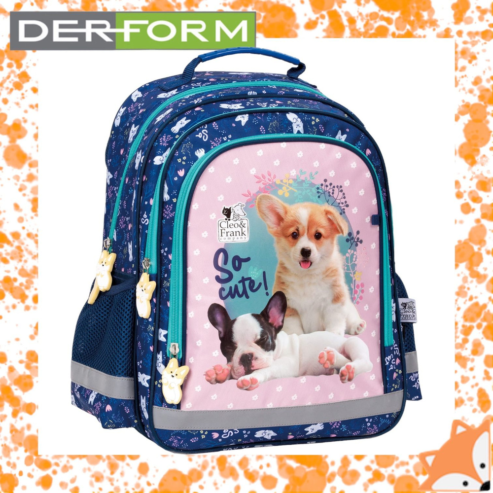Рюкзак детский для девочек с двумя отделениями / Рюкзак школьный / Ранец портфель для школьников/ Собачки #1