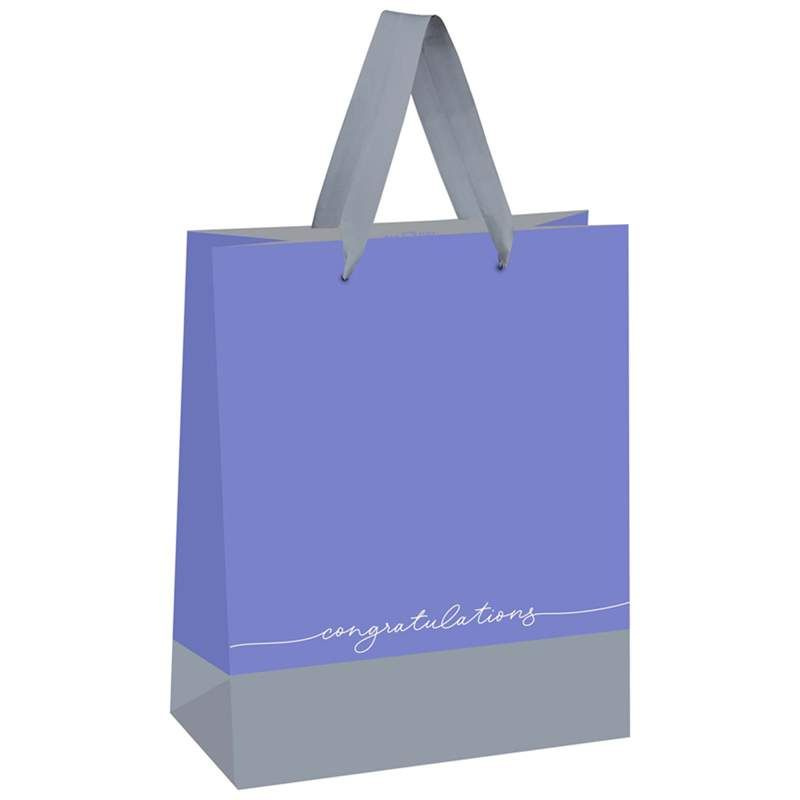 (12 шт.) - Пакет подарочный 18*23*10см MESHU "Duotone. Gray-lavender", отд. фольгой, матовая ламинация #1