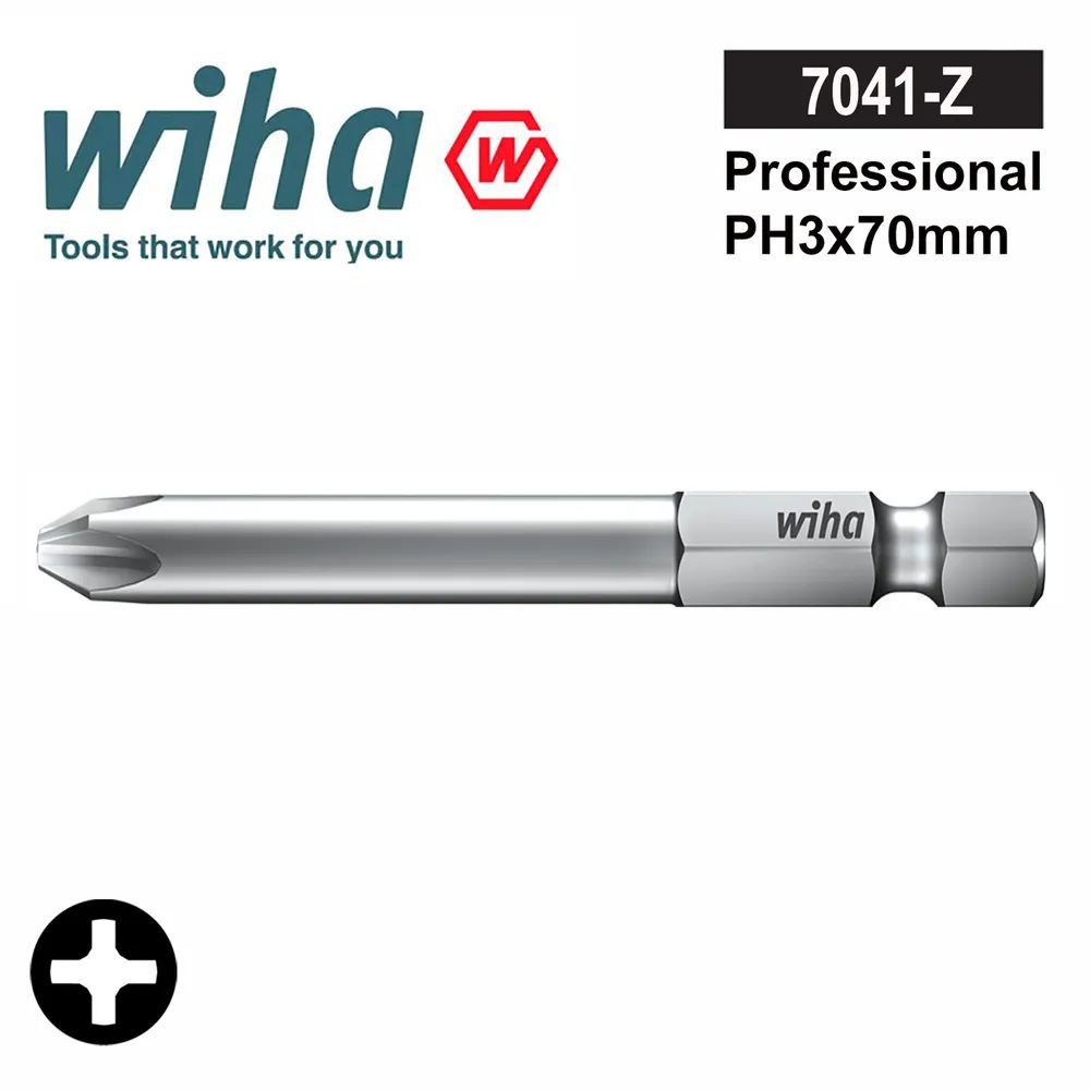 Бита PH3х 70мм Professional Wiha 7041Z 04010 #1