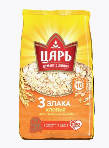 Хлопья 3 злака "Царь" 400 гр. / 5 уп. #1