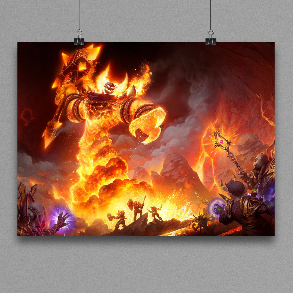 Постер Рагнарос Повелитель Огня - World of Warcraft, А3 #1