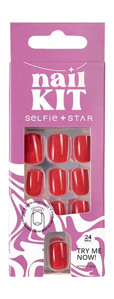 Набор для коротких ногтей Selfie Star Mars Red #1