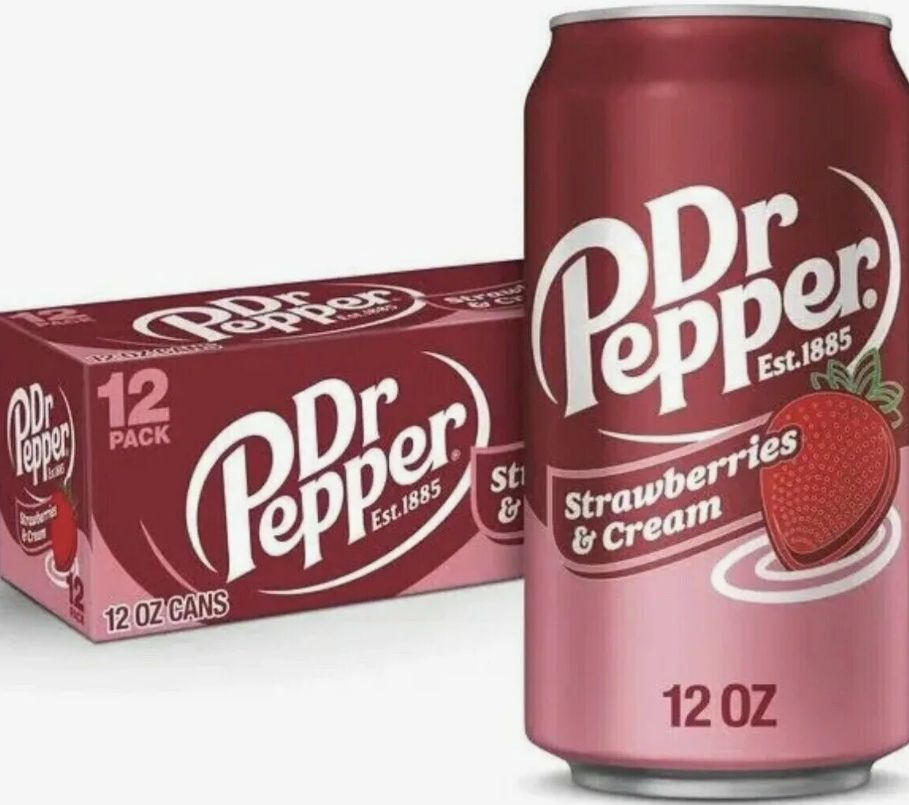 Газированный напиток Dr Pepper Strawberries & Cream Клубника и Сливки США, 355 мл 12шт  #1